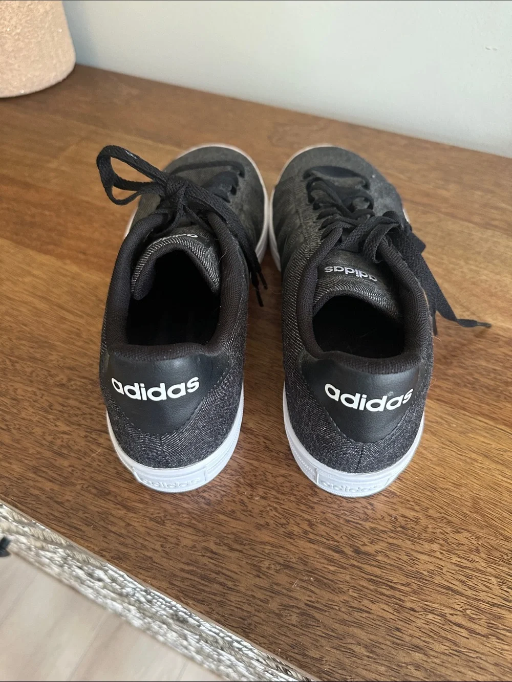 Adidas Daily 2.0 Black Denim Sneakers Men’s Size 10 Casual Shoes DB0284